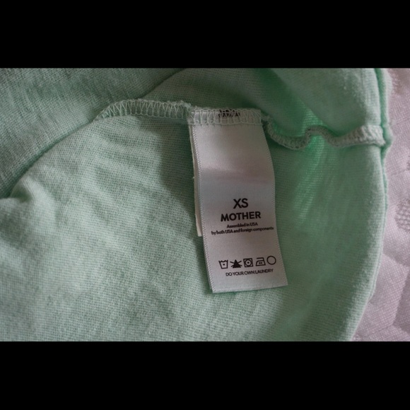 Mother Denim The Big Deal Retro T-Shirt Mint Green XS NWT - Picture 7 of 8